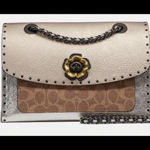 Coach 39679 Metallic Signature Genuine Snakeskin